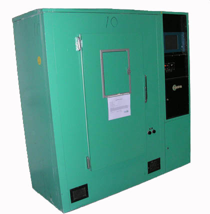 E8 Growth Chamber Image of a green door to the E8 Growth Chamber