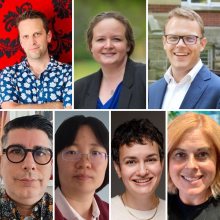 Headshots of Ben DeVries, Jennifer Ellis, Rogier Holtermans, Troy Hourie, Huiyan Li, Rebecca Shapiro and Charlotte Winder