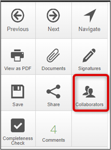 There is a box that highlights the Collaborators tile. This is where collaborators are managed.